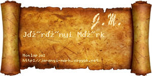 Járányi Márk névjegykártya